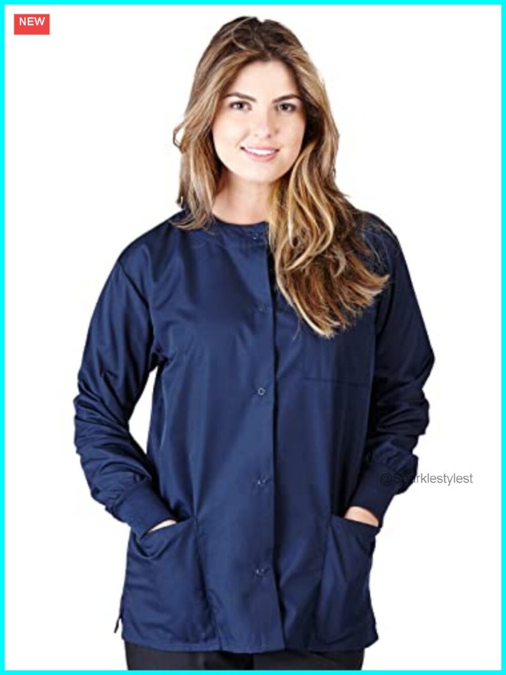 Natural Uniforms Scrub Jacket with Knit Cuffs and Pockets Classic Fit